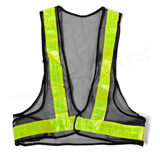 2pcs Black&Yellow Reflective Vest High Visibility Warning Safety Gear