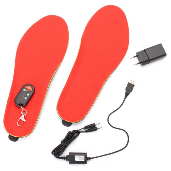 3.7V 1200mAh Electric Heated Shoe Insoles Foot Warmer Heater Feet Battery Warm Socks Ski Boot