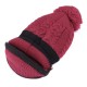 3pcs Women Winter Warm Pom Hat Cap Face Mask Scarf Wool Knit Neck Thickened Plush