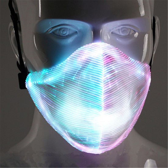7 Color LED Light Dust Haze Face Mask DJ Party RaveHip-hop Dance Stage COS