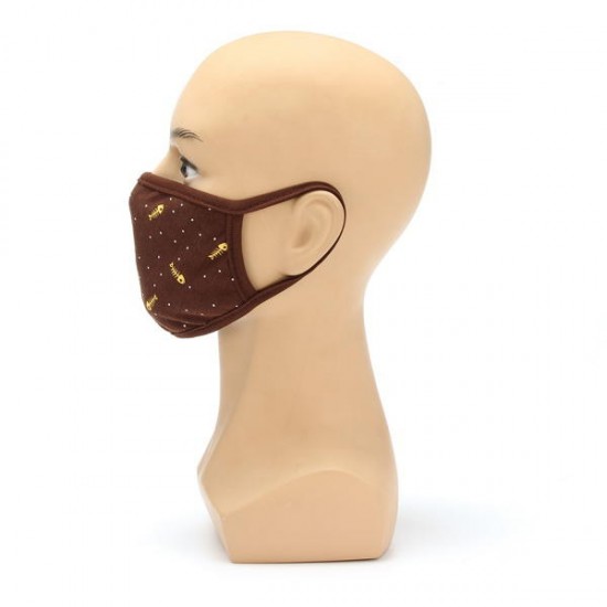 Motorcycle Winter Thick Cotton Dustproof Face Mask With Fish Bone Pattern Masks
