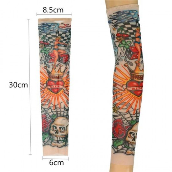 Temporary Tattoo Sleeves Kid Child Arm Stockings Nylon Stretchy