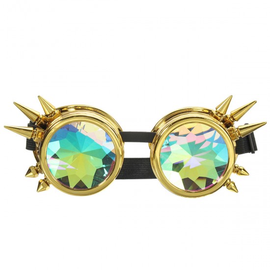 5 Colors Kaleidoscope Glasse Rave Prism Sunglasses Crystal Lens Rainbow Party