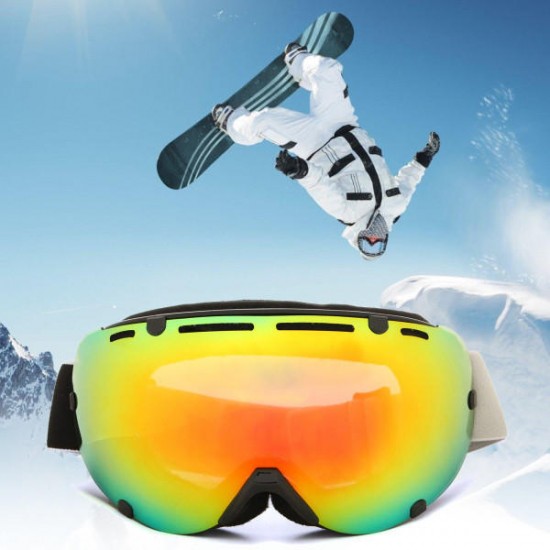 6.9 X 3.7in Ski Mountain Bike Goggles Snowboard Lens Mirror Glasses Windproof Snow Anti-UV Outdoor