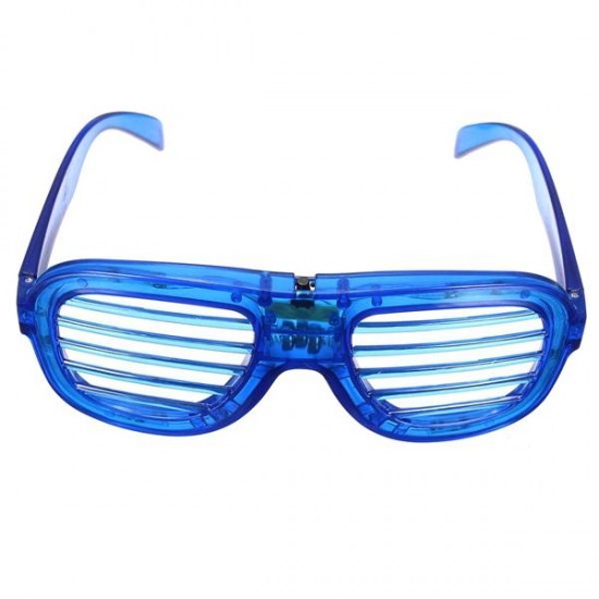 Flashing Blinking LED Light Goggles Slotted Shutter Shades Glow Glasses For Costume Party