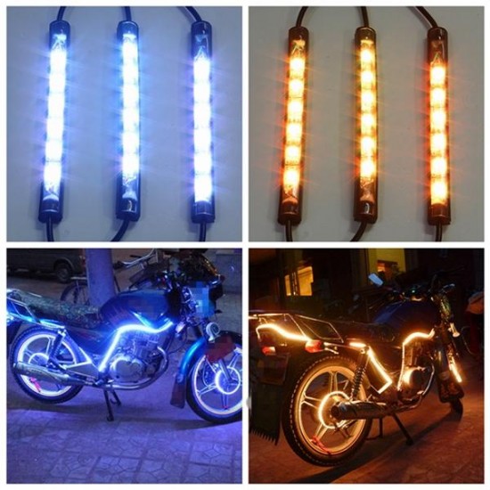 10pcs Waterproof RGB LED Flexible NEON Strip Light Kit For Motorcycle Auto ATV