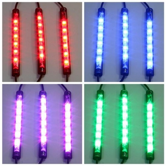 10pcs Waterproof RGB LED Flexible NEON Strip Light Kit For Motorcycle Auto ATV