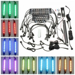 10pcs Waterproof RGB LED Flexible NEON Strip Light Kit For Motorcycle Auto ATV