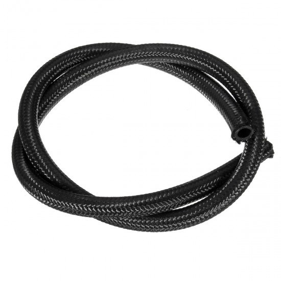 1 Meter AN-6 8mm 5/16" Nylon Braided Fuel Hose Line Black