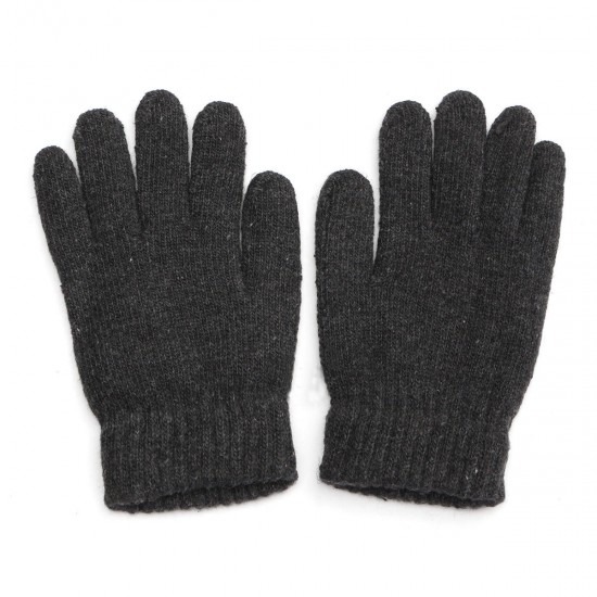 Unisex Woolly Knitted Full Finger Gloves Winter Warmer Thermal Mittens