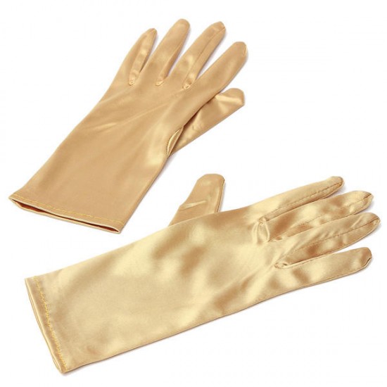 Wedding Evening Prom Etiquette Wrist Magic Gloves Riding Cylcing Mountain Bike Gold Silver