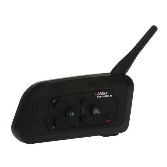 1200m Full-duplex 4 User Intercom Helmet Waterproof Interphone with Bluetooth Function V4C