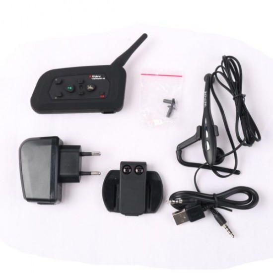 1200m Full-duplex 4 User Intercom Helmet Waterproof Interphone with Bluetooth Function V4C