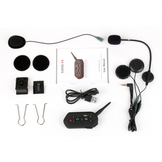 1200m Motorcycle E6 Interphone Helmet Intercom With Bluetooth Function For EJEAS