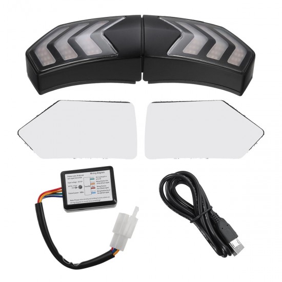 12V Wireless Motorcycle Helmet LED Brake Turn Signal Light Indicators