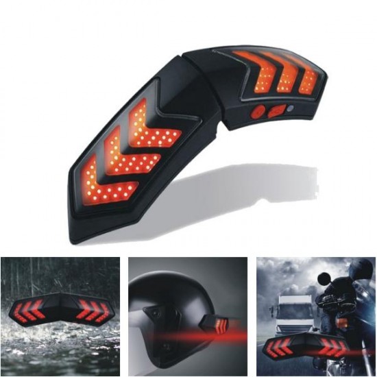 12V Wireless Smart Motorcycle Helmet Lights W/ USB Charging Casque Brake Signal Lamps Waterproof