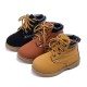 Baby Kids Boy Girl PU Leather Snow Boots Fur Lined Winter Warm Shoes