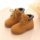 Baby Kids Boy Girl PU Leather Snow Boots Fur Lined Winter Warm Shoes