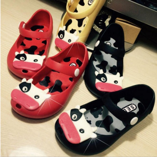 Baby Toddler Kids Children Mini Beach Summer Jelly Fish Mouth Sandals Cow Cattle Rainy Rubber Anti Slip Shoes