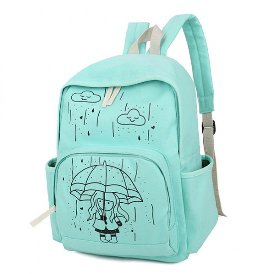 Casual Students Canvas Backpack Large Capacity Durable School Bag for Teenager