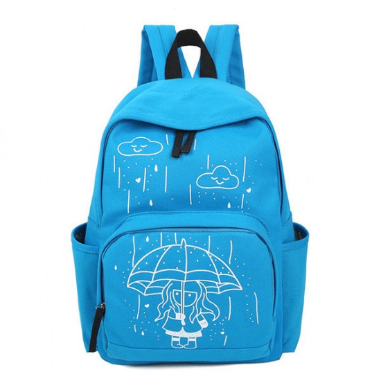 Casual Students Canvas Backpack Large Capacity Durable School Bag for Teenager