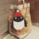 Kindergarten Children Cartoon Penguin Backpack Canvas Crossbody Bag Two Size