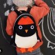 Kindergarten Children Cartoon Penguin Backpack Canvas Crossbody Bag Two Size