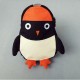 Kindergarten Children Cartoon Penguin Backpack Canvas Crossbody Bag Two Size