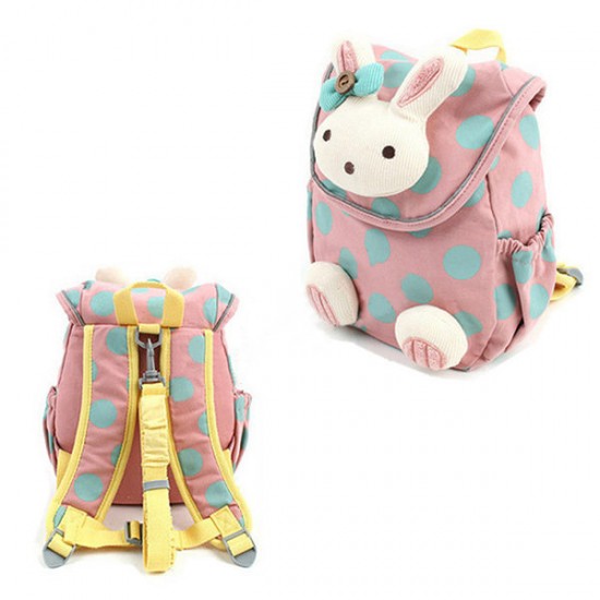 Kindergarten Kids Lovely Cartoon Cotton Backpack Walking Safety Harness Bag