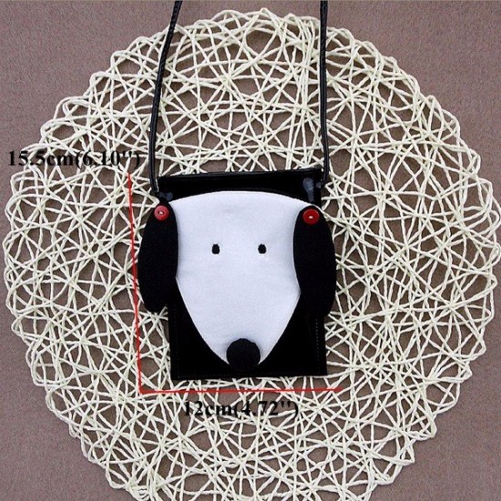 Cartoon Cute White and Black Dog Shoulder Bags Crossbody Bags