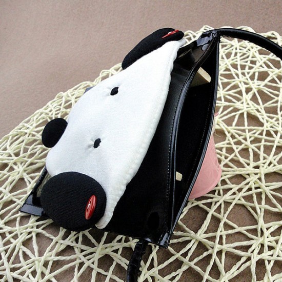 Cartoon Cute White and Black Dog Shoulder Bags Crossbody Bags