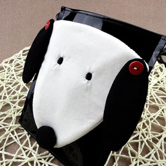 Cartoon Cute White and Black Dog Shoulder Bags Crossbody Bags