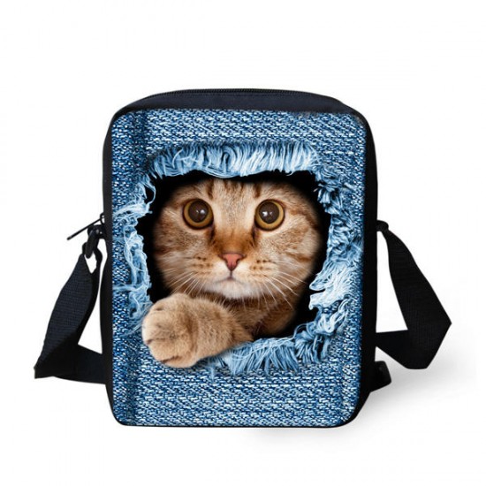 Kids Polyester Cat Dog Outdoor Small Shoulder Crossbody Bag