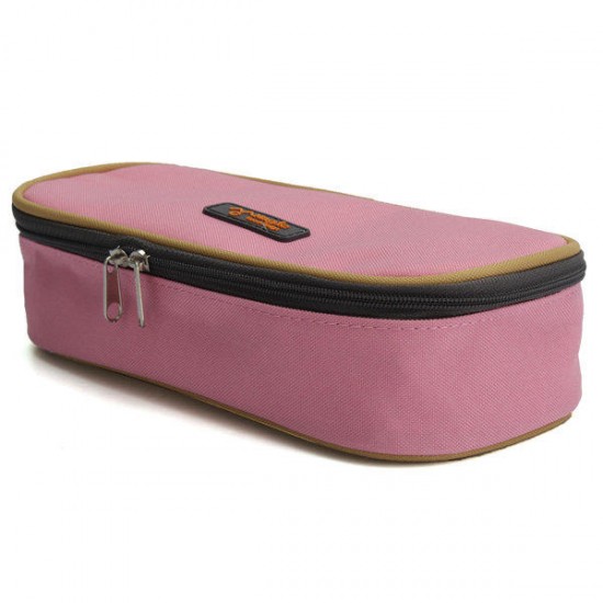 Large Capacity Canvas Zipper Pencil Case Pen Cosmetic Travel Makeup Bag