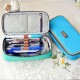 Large Capacity Canvas Zipper Pencil Case Pen Cosmetic Travel Makeup Bag