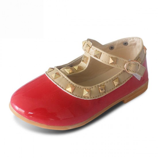 2016 New Princess Girls Rivet Sandals Children Fashion Dress Shoes Flats Loafers Casual