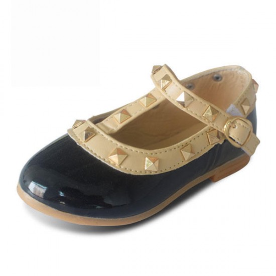 2016 New Princess Girls Rivet Sandals Children Fashion Dress Shoes Flats Loafers Casual