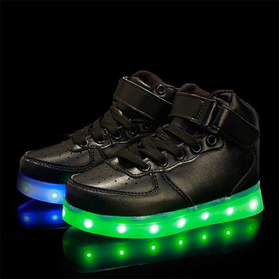 Autumn Winter New Fashion Boys Girls LED Light Shoes Kids USB Charge Colorful Casual Sneakers