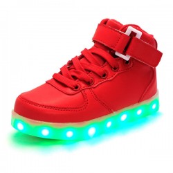 Autumn Winter New Fashion Boys Girls LED Light Shoes Kids USB Charge Colorful Casual Sneakers