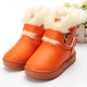 Baby Children Fur Snow Ankle Boots Waterproof Leather Shoes