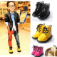 Baby Children Martin Boots Fur Leather Candy Snow Shoes Baby Children Martin Boots Fur Leather Candy Snow Shoes