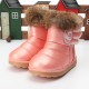 Children Girls Real Rabbit Fur Pu Leather Shoes Winter Warm Snow Boots Children Girls Real Rabbit Fur Pu Leather Shoes Winter Warm Snow Boots