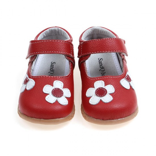 Cute Flower Artificial Leather Hook Loop Girls Dress Shoes Cute Flower Artificial Leather Hook Loop Girls Dress Shoes