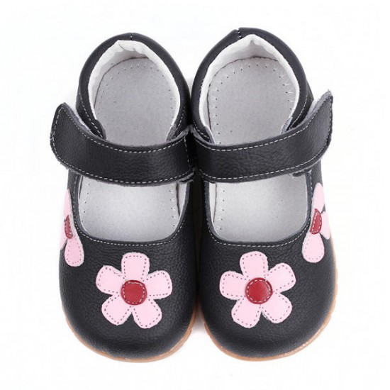 Cute Flower Artificial Leather Hook Loop Girls Dress Shoes Cute Flower Artificial Leather Hook Loop Girls Dress Shoes