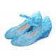 Frozenly Elsa Princess Crystal Hole Sandals Girls Cosplay Girl Shoes Blue