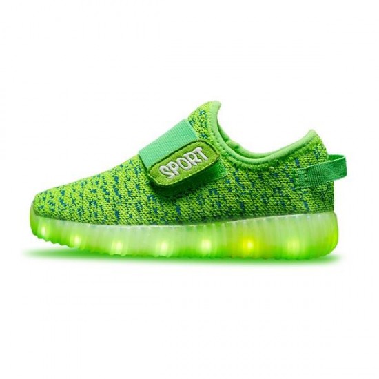 KIDS USB LED Luminous Light Weight Sneakers Light Up Shoes Colorful Flash Shoes
