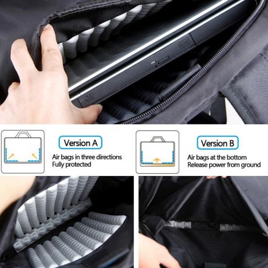 16 Inch Nylon Backpack Business Casual Airbag Shockproof Waterproof Laptop Bag For Men Women