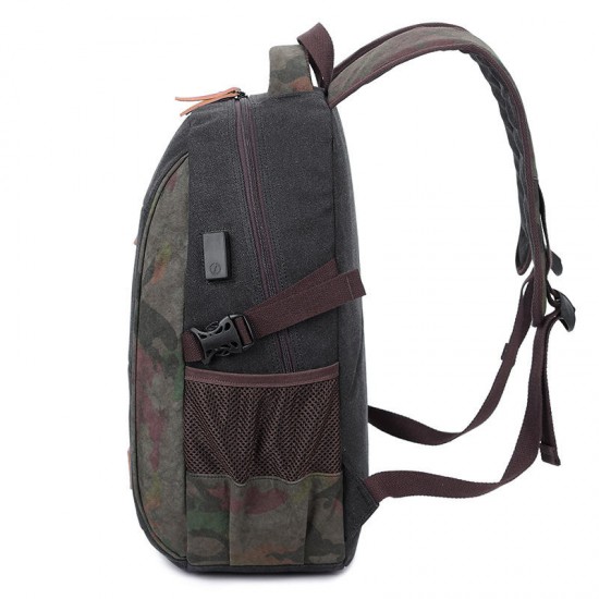 18in Laptop Backpack Casual Travel Bag Canvas Bag with USB Charging Port 18in Laptop Backpack Casual Travel Bag Canvas Bag with USB Charging Port