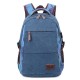 18in Laptop Backpack Casual Travel Bag Canvas Bag with USB Charging Port