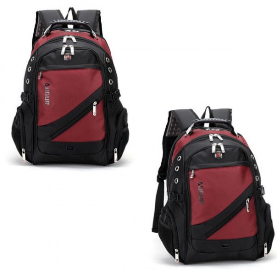 AUGUR Men Oxford Leather Waterproof Big Capacity Travel Outdoor Laptop Shoulders Bag Backpack
